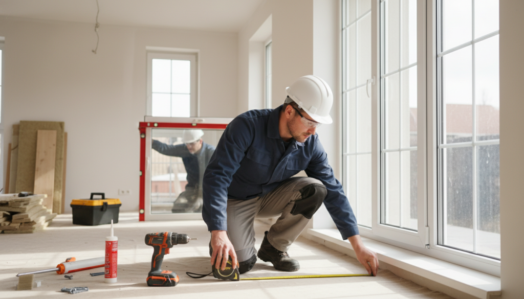 Einbau von Kunststofffenstern