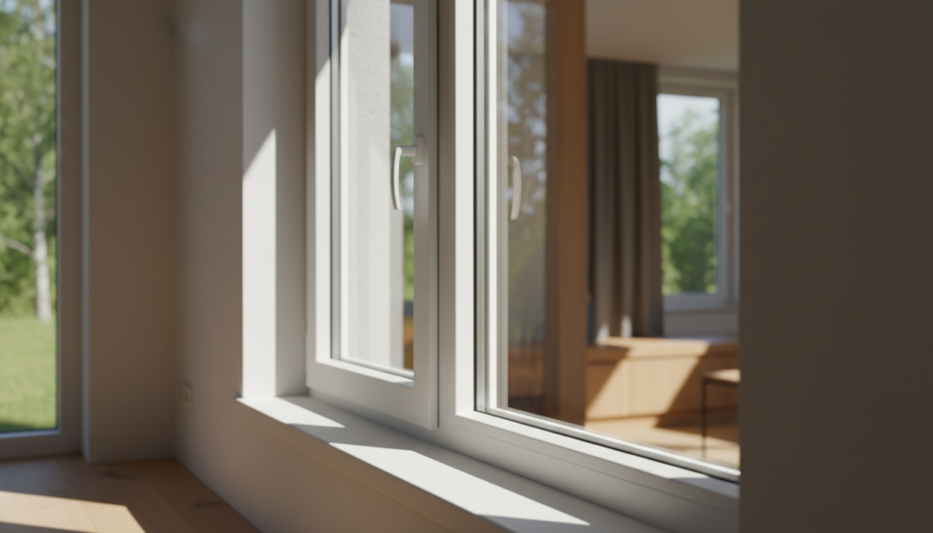 Fenster mit Wärmeschutz aus Kunststoff
