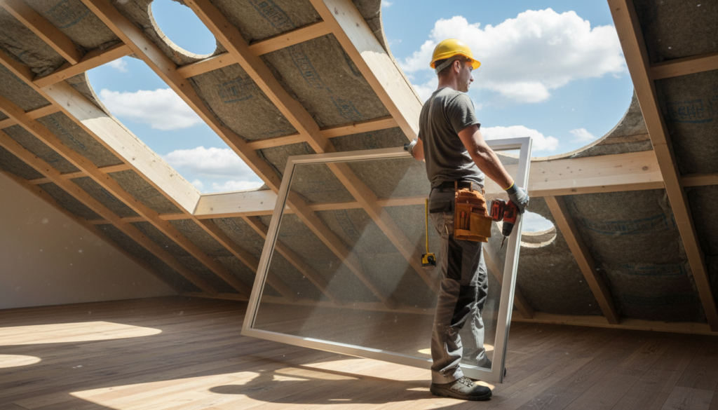 Installation von Oberlichtfenstern Installation von Oberlichtfenstern