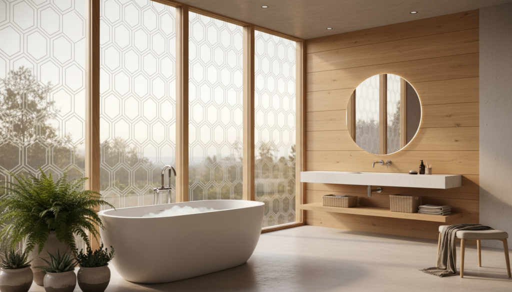 Moderne Badgestaltung mit stilvollen Badfenstern