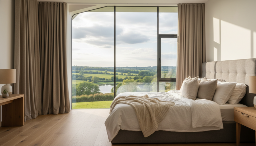 Schlafzimmerfenster mit moderner Verglasung
